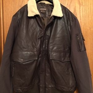 “Stetson” Leather and Canvas Coat